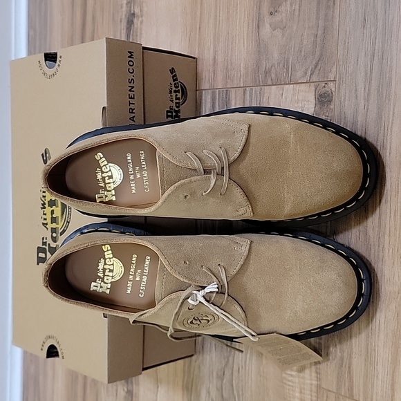 Dr. Martens 1461 MADE IN ENGLAND BUCK SUEDE ALMOND BEIGE MEN SHOES,US 7 - Picture 14 of 15